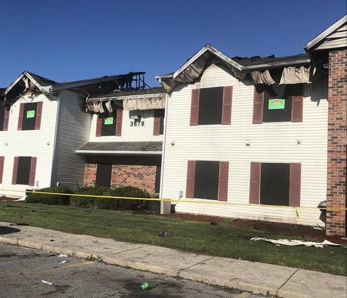 Board up services after fire at apartment complex